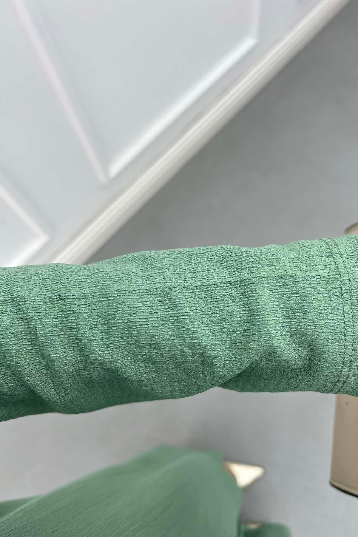 Lina Oversize Gömlek Takım Su Yeşili
