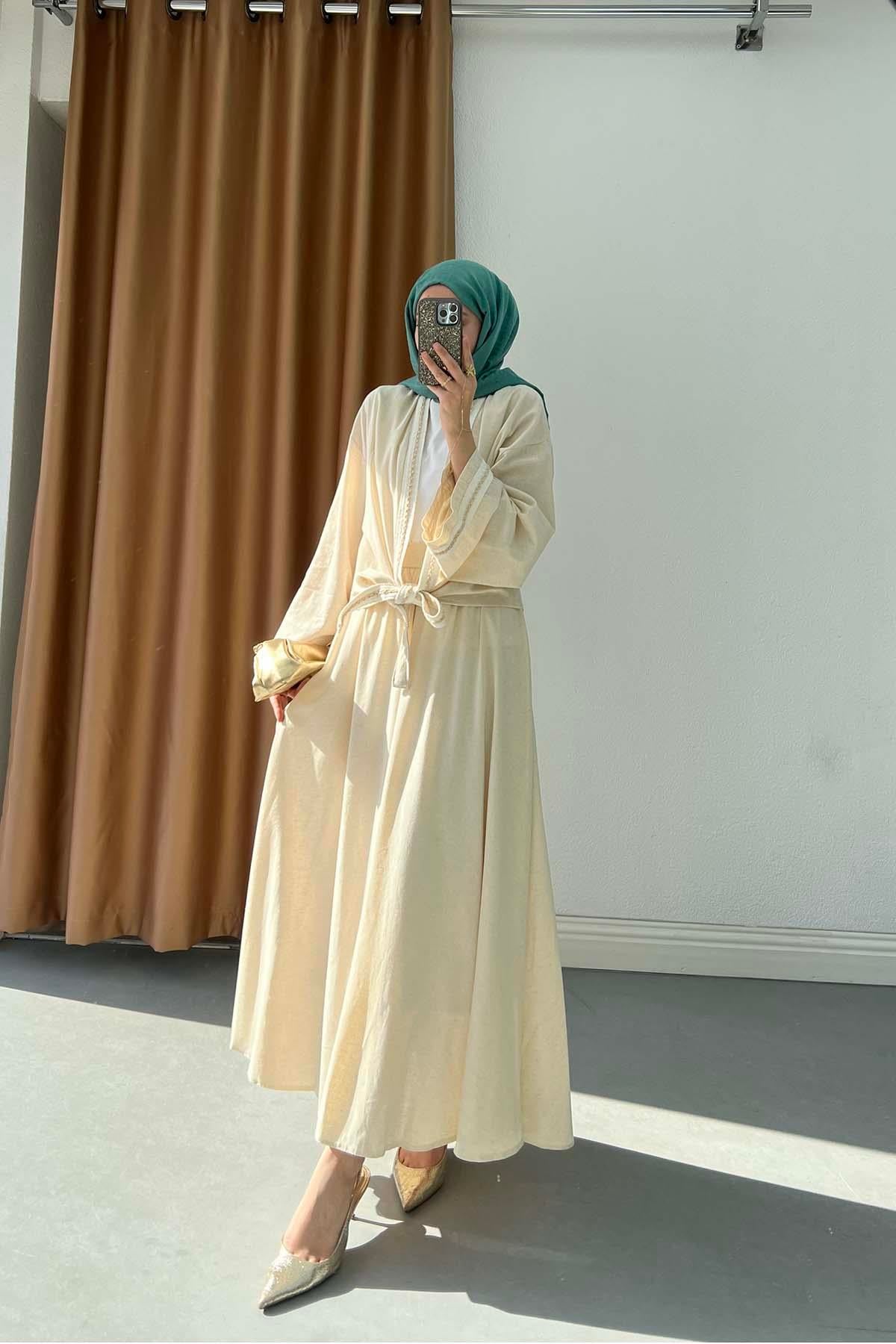 Marin Stil İçlikli Takım Bej
