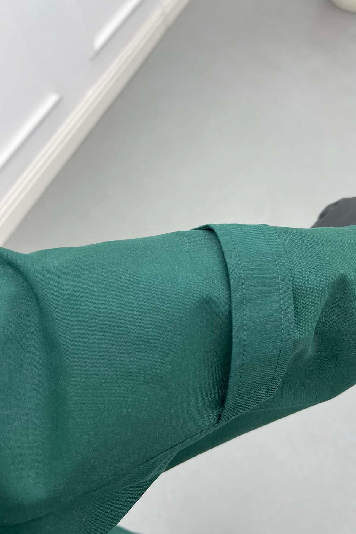 Mevsim Esintisi Apoletli Ceket Zümrüt Yeşili