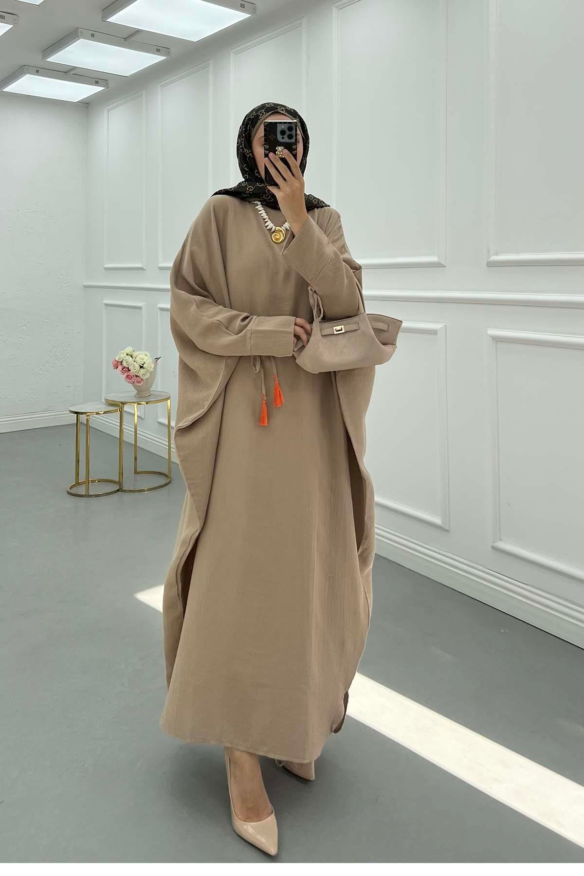 Müslin Panço Elbise Camel