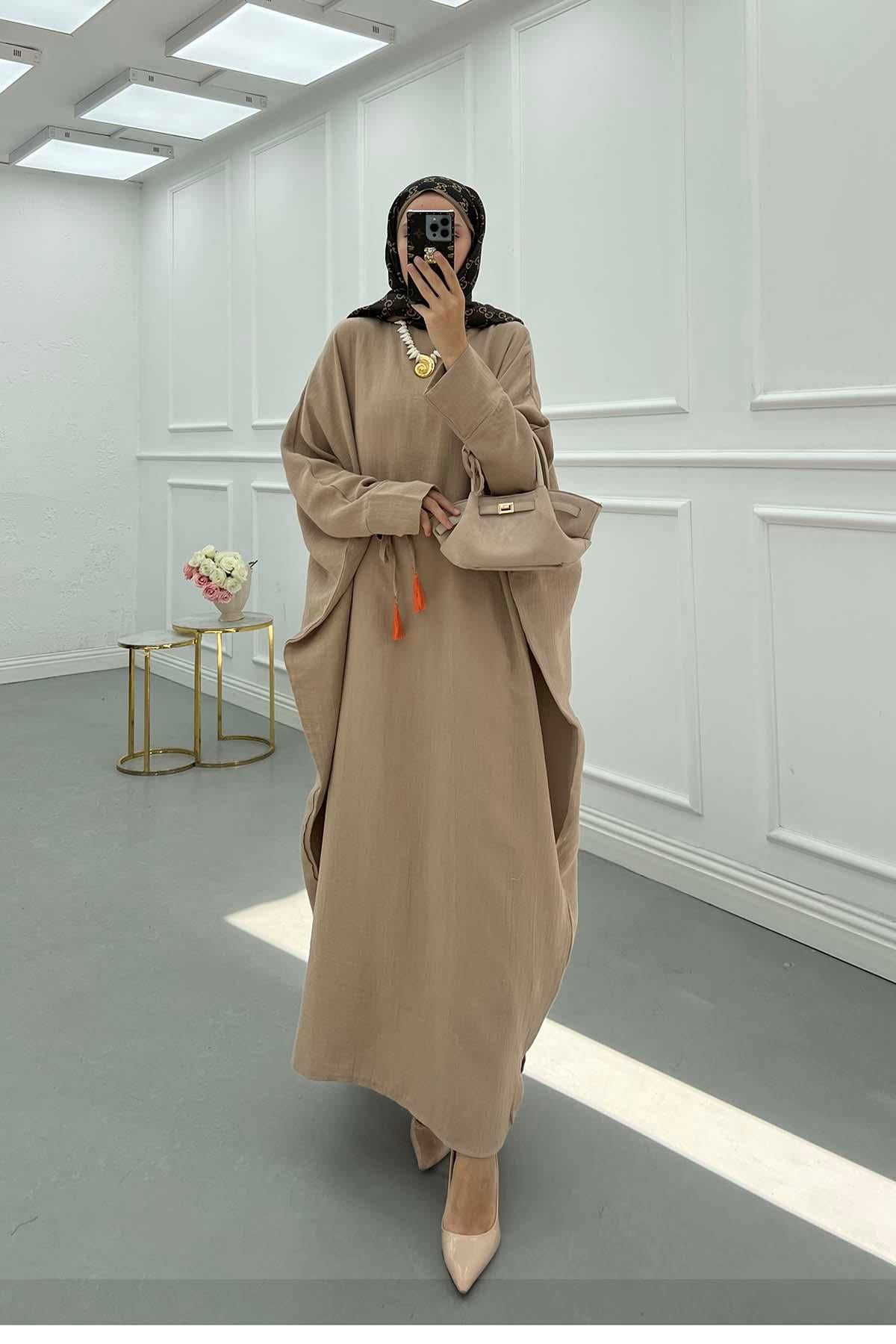Müslin Panço Elbise Camel