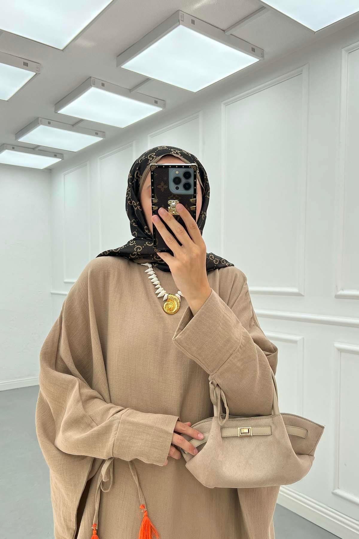 Müslin Panço Elbise Camel