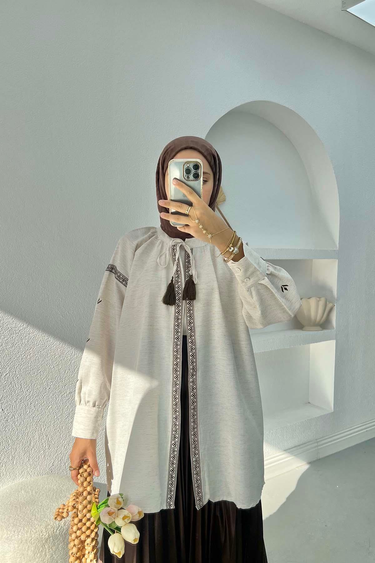 Nakış Detaylı Kimono Taş