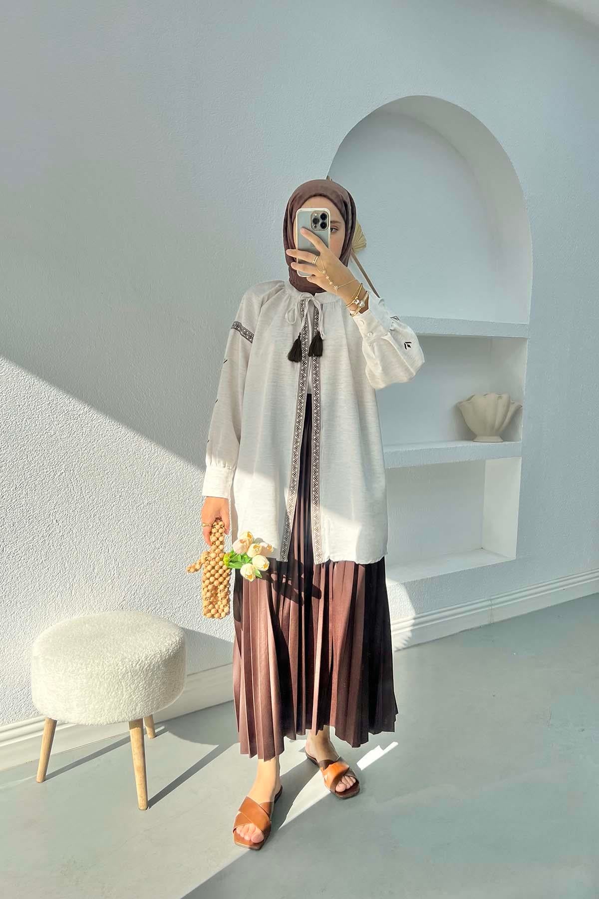 Nakış Detaylı Kimono Taş