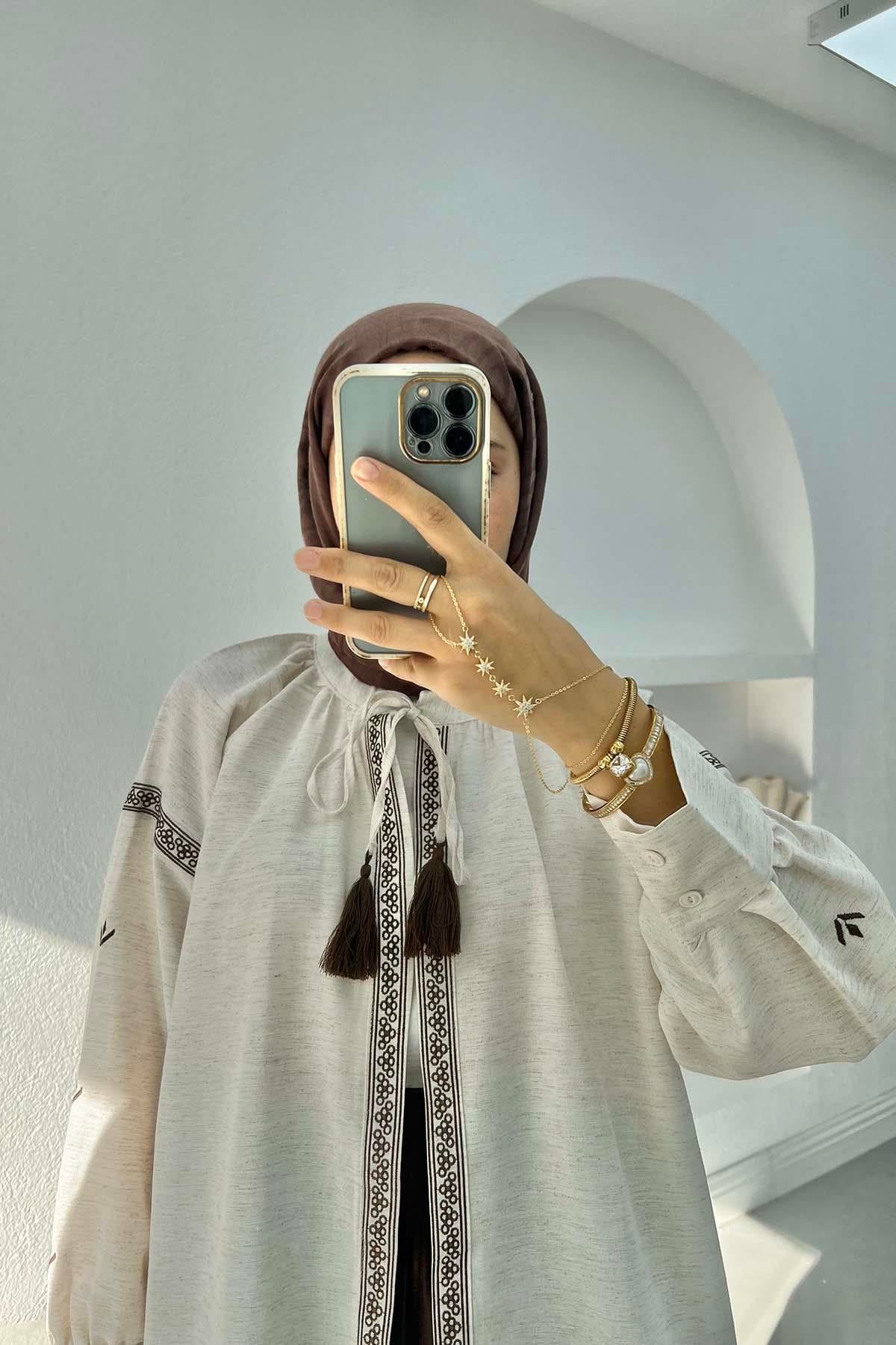 Nakış Detaylı Kimono Taş