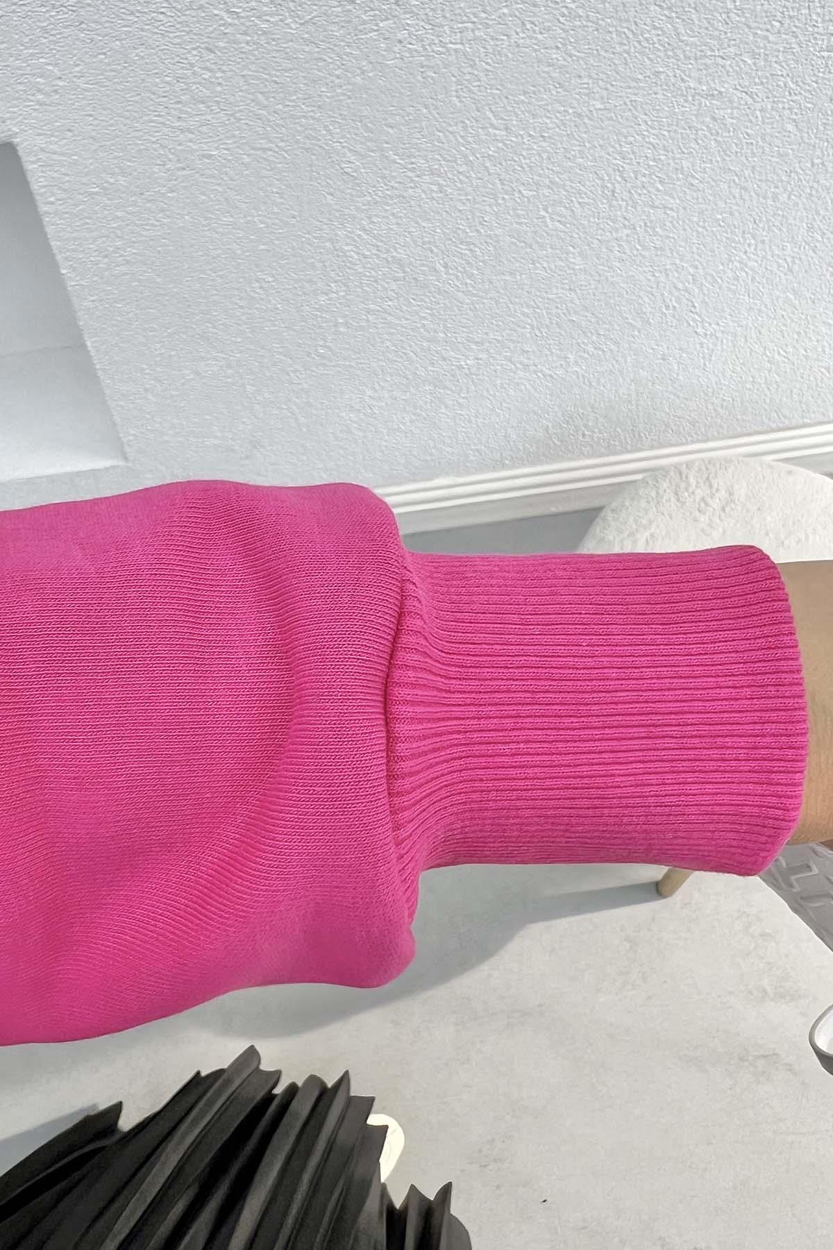 Nakış Detaylı Sweatshirt Fuşya