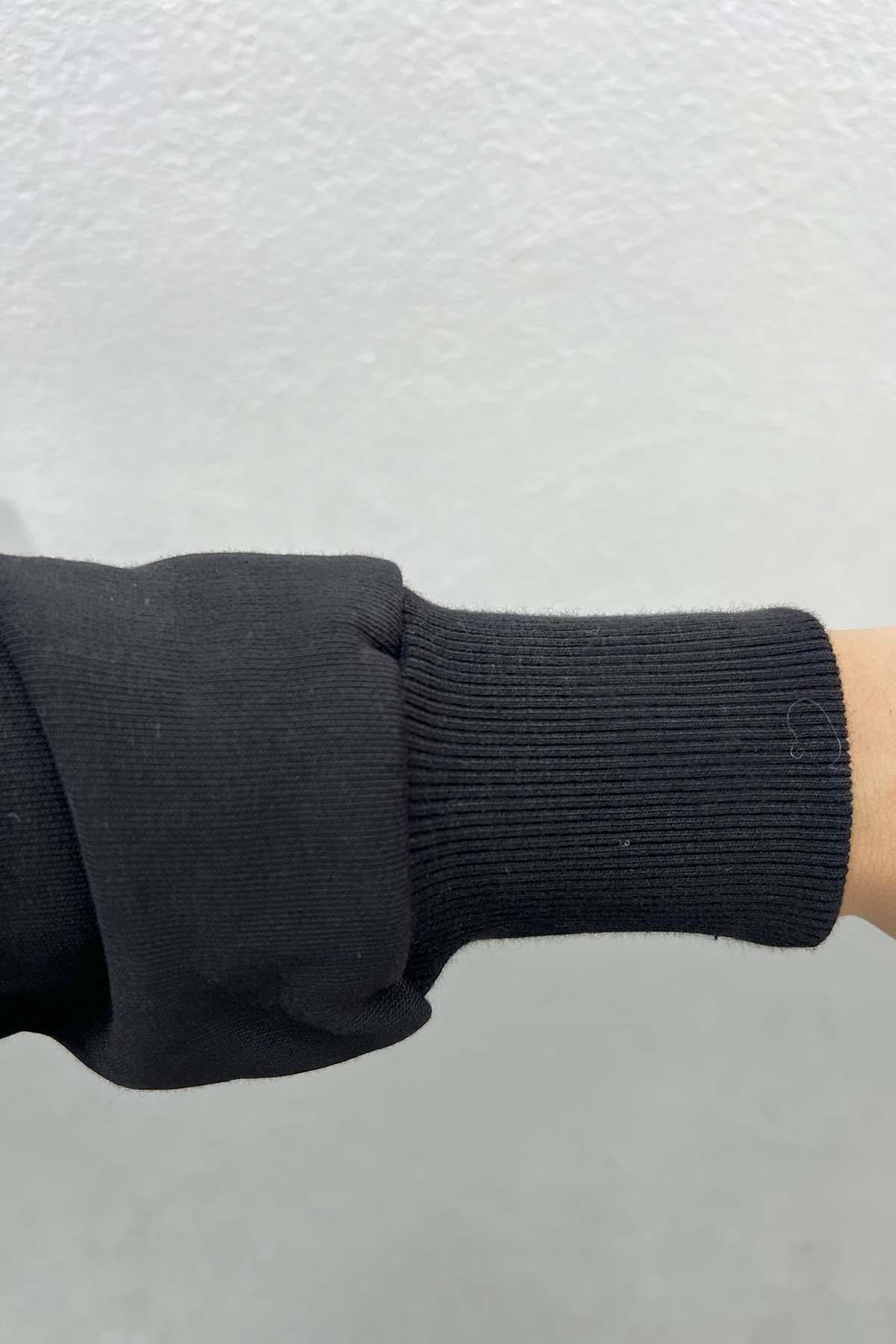 Nakış Detaylı Sweatshirt Siyah