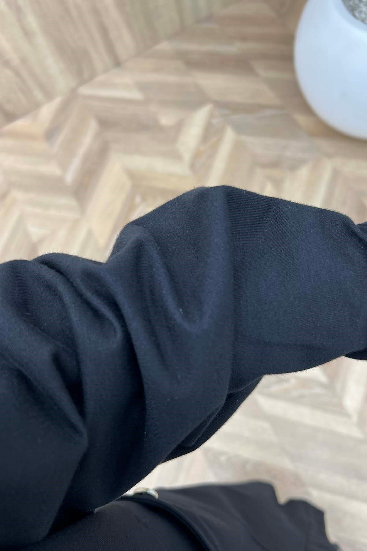Nova Cepli Kapşonlu Spor Tunik Siyah