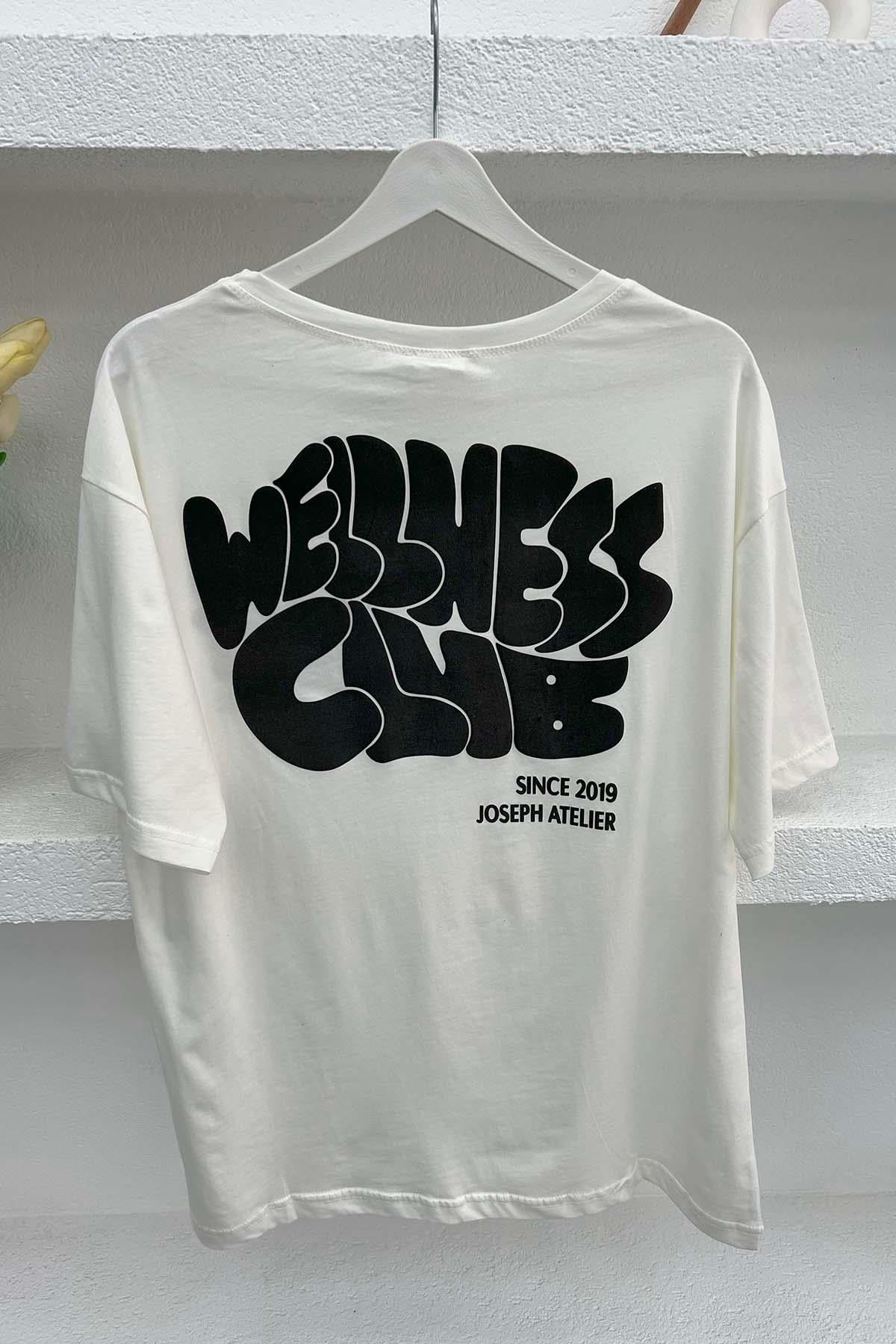Ön Ve Arka Baskılı T-Shirt Beyaz