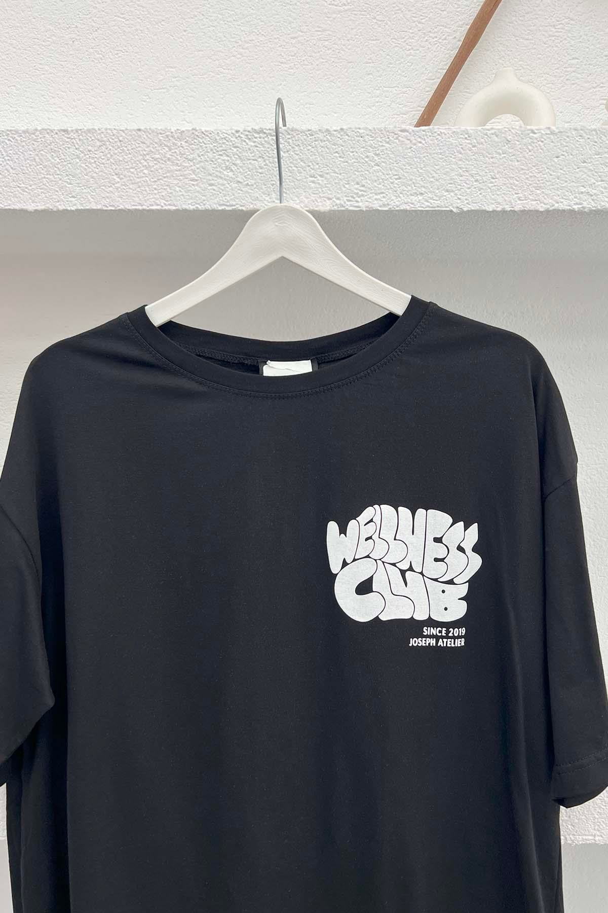 Ön Ve Arka Baskılı T-Shirt Siyah