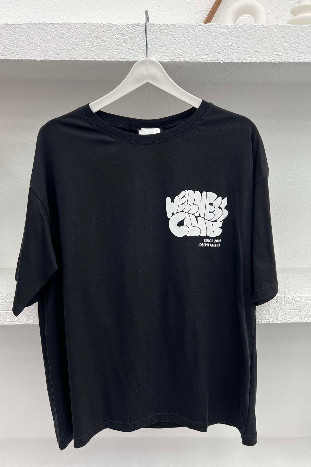 Ön Ve Arka Baskılı T-Shirt Siyah