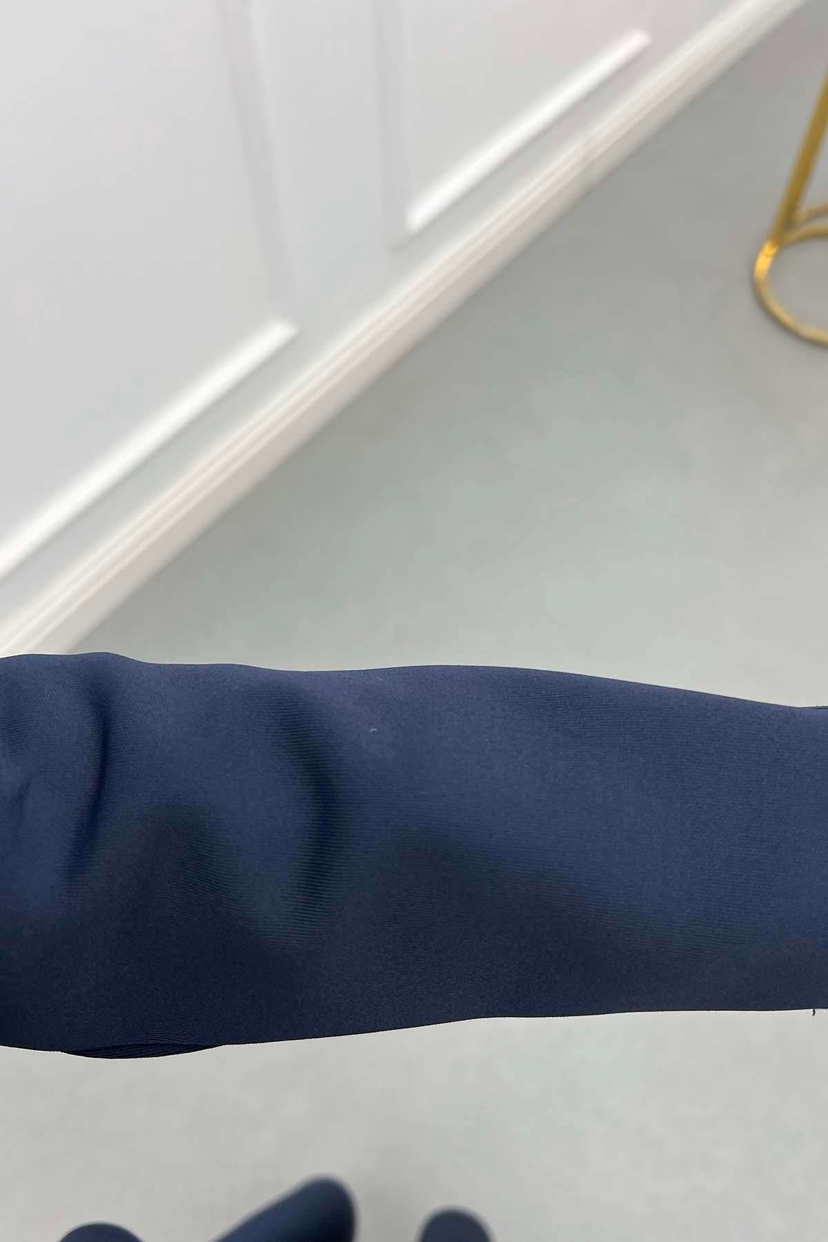 Önü Çıtçıt Detaylı Scuba Takım Lacivert