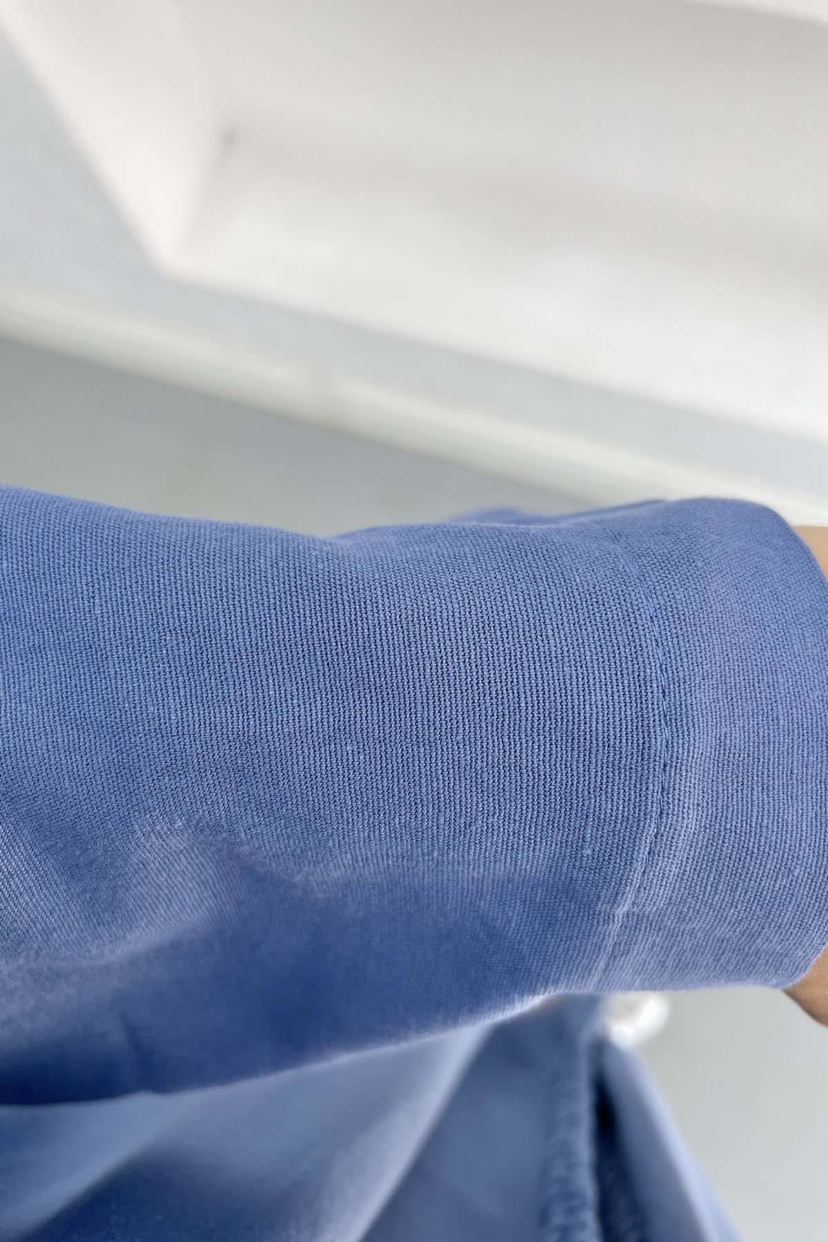 Örgü Detaylı Kimono İndigo