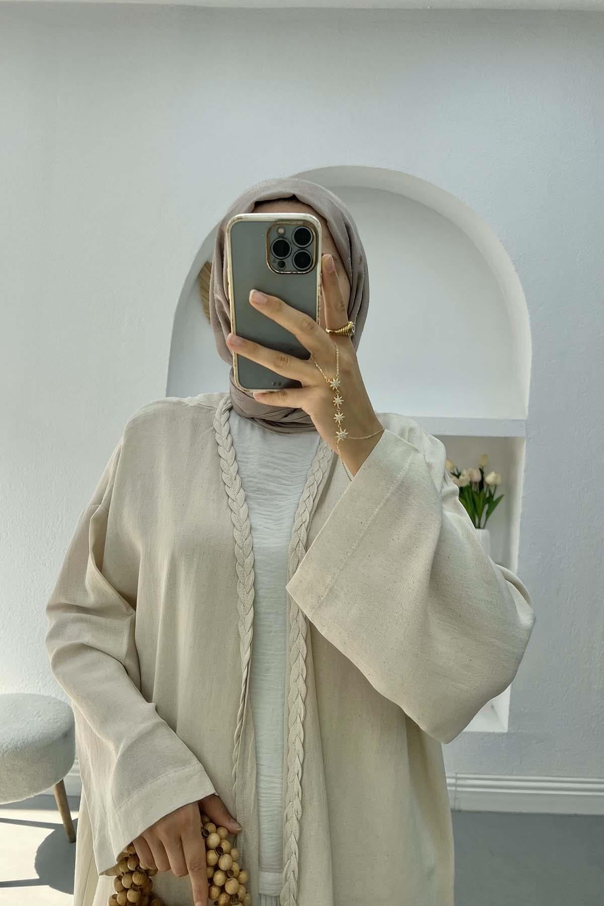 Örgü Detaylı Kimono Taş