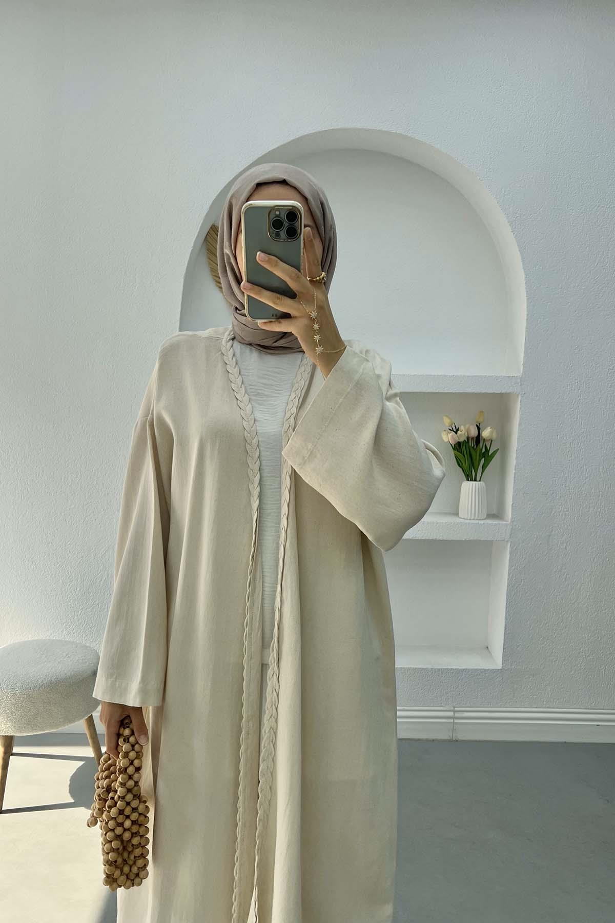 Örgü Detaylı Kimono Taş