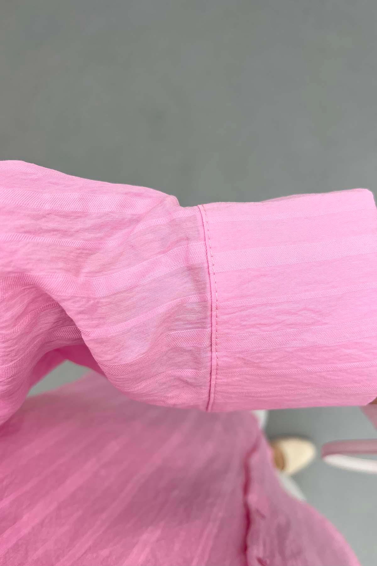 Oval Kesim Gömlek Pembe