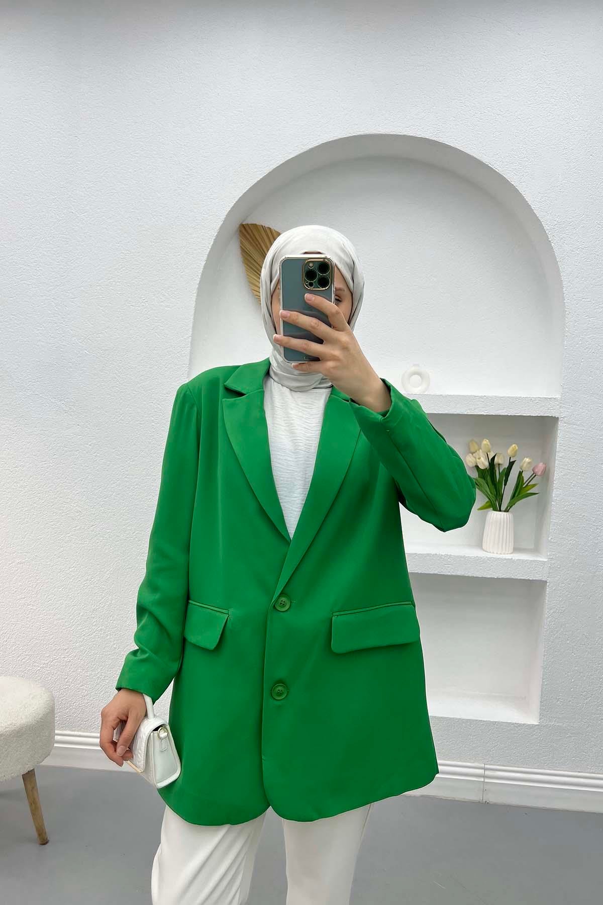 Oversize Basic Ceket Benetton Yeşil