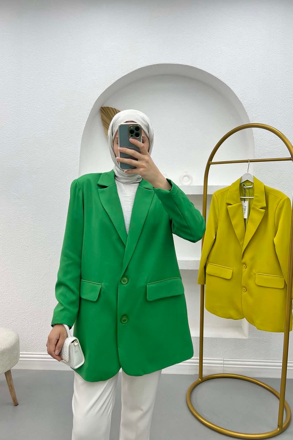 Oversize Basic Ceket Benetton Yeşil