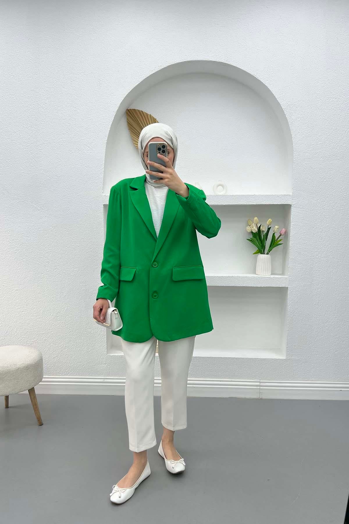 Oversize Basic Ceket Benetton Yeşil
