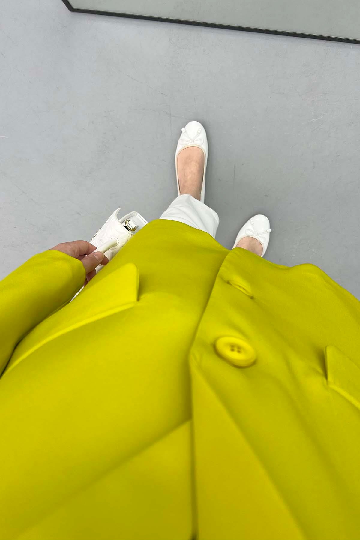 Oversize Basic Ceket Yağ Yeşili