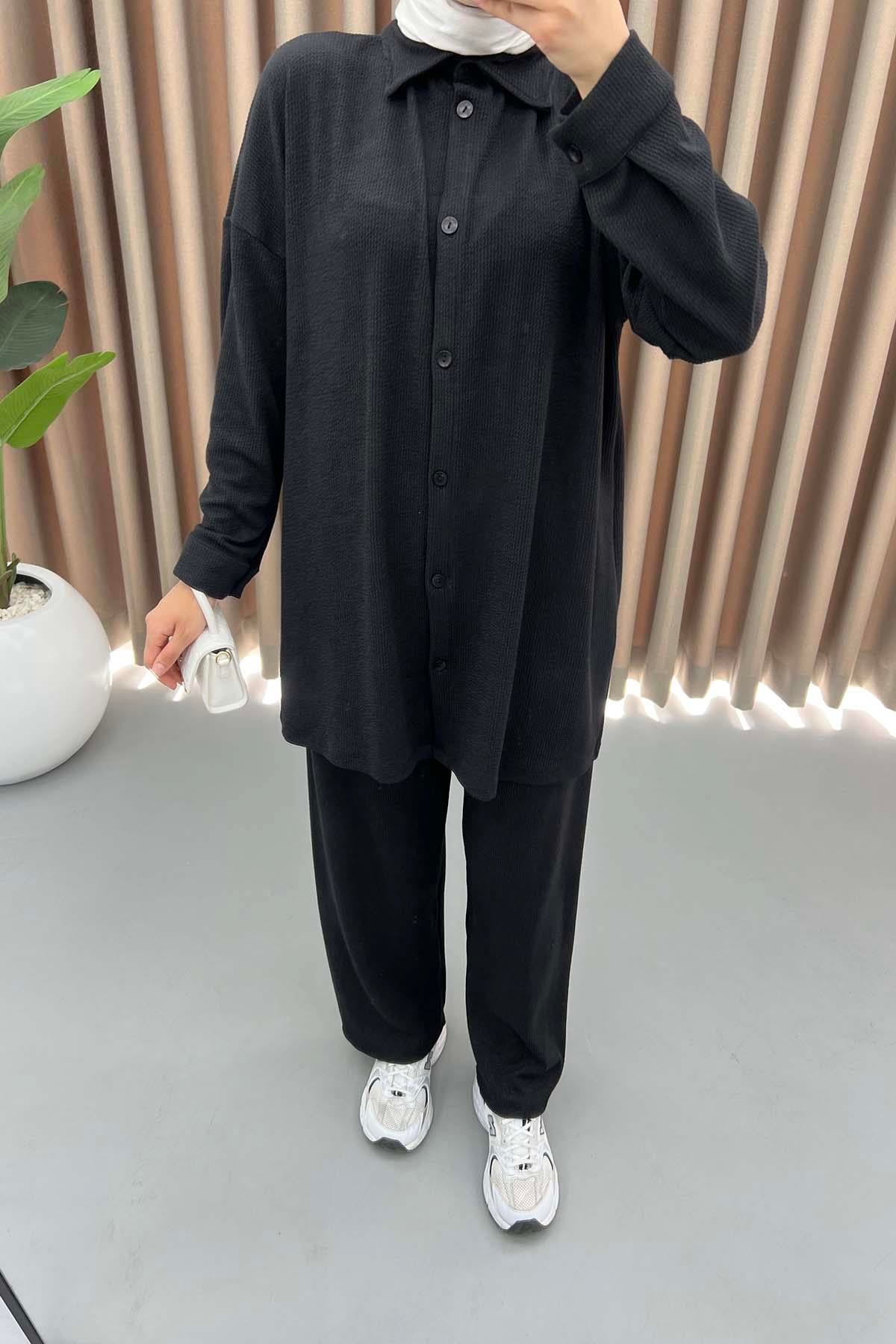 Oversize Bürümcük Takım Siyah