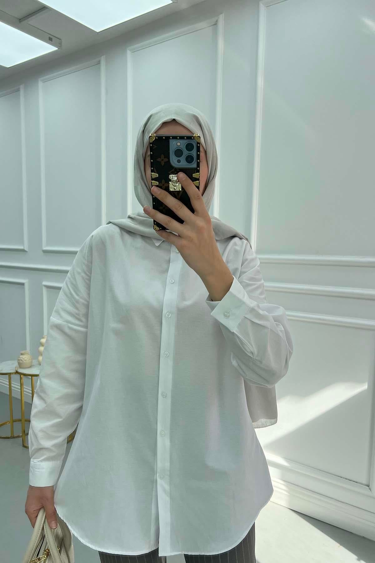 Oversize Gömlek Beyaz