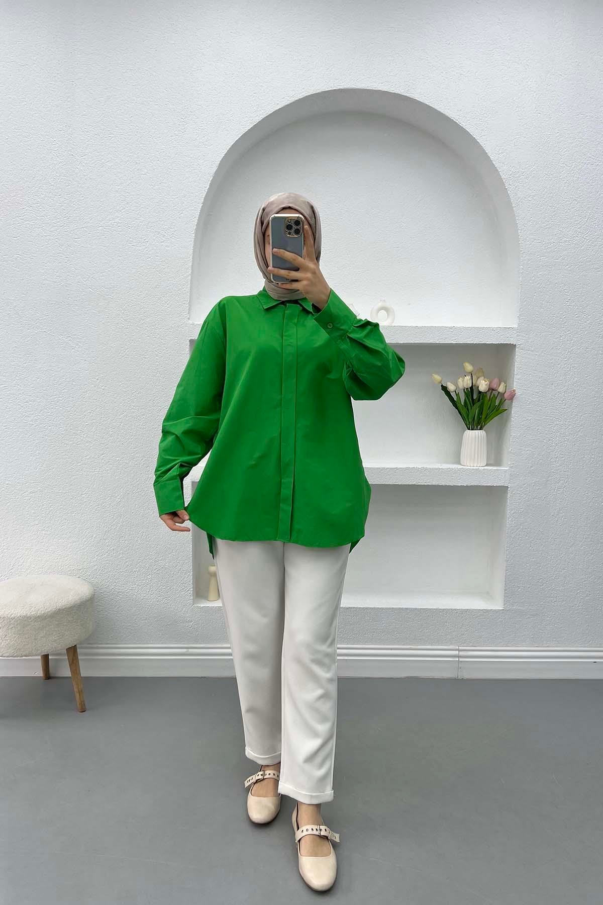 Oversize Gömlek Çimen