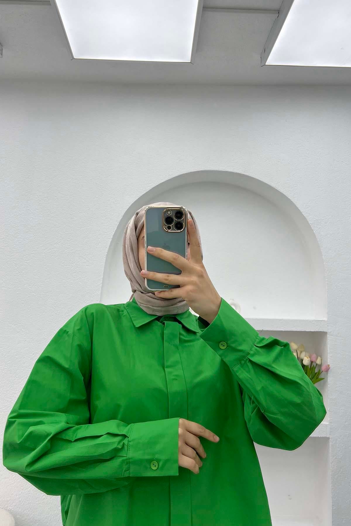 Oversize Gömlek Çimen