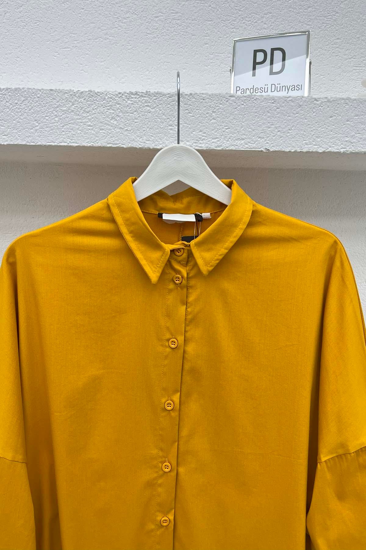 Oversize Gömlek Hardal