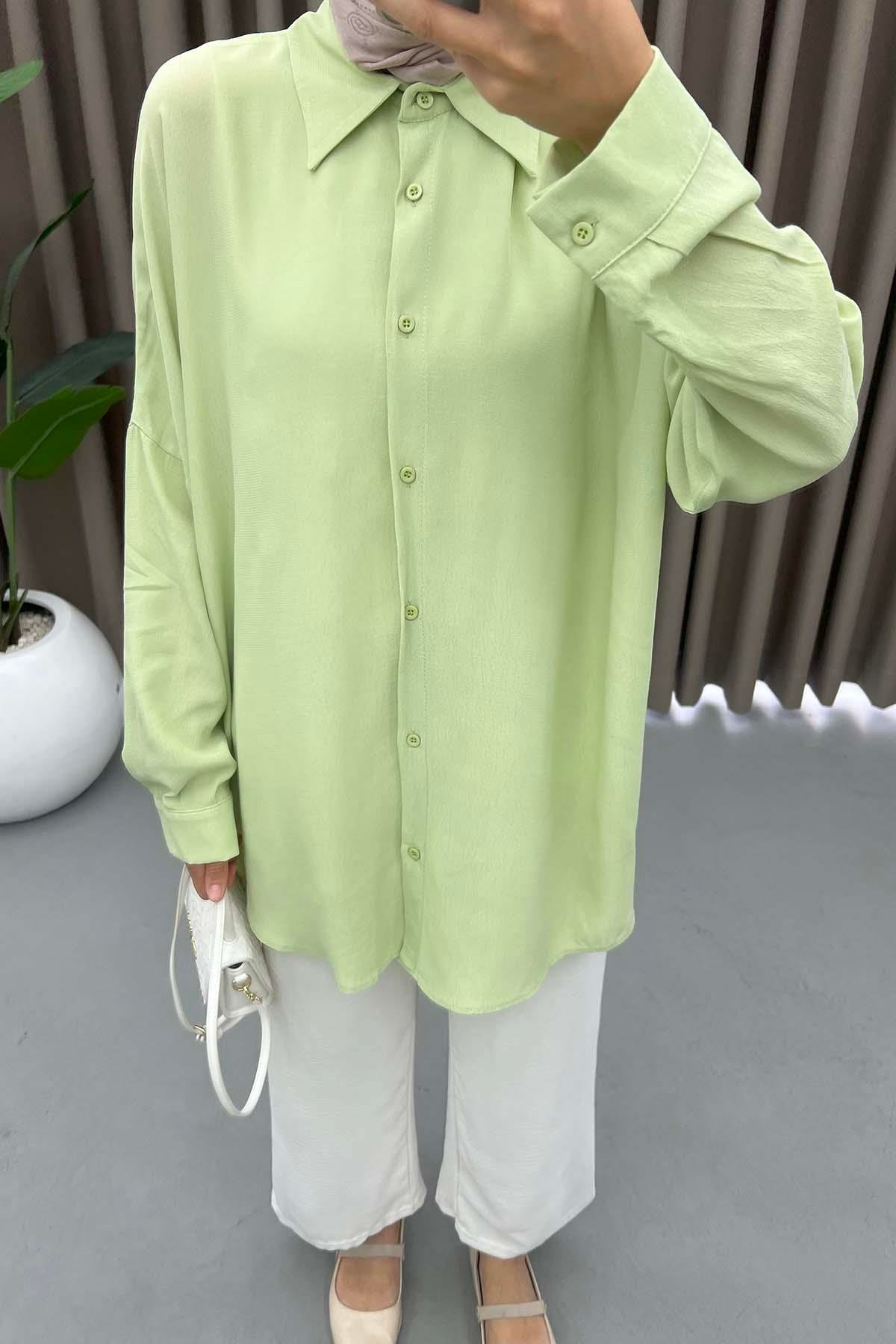 Oversize Gömlek Nil Yeşili