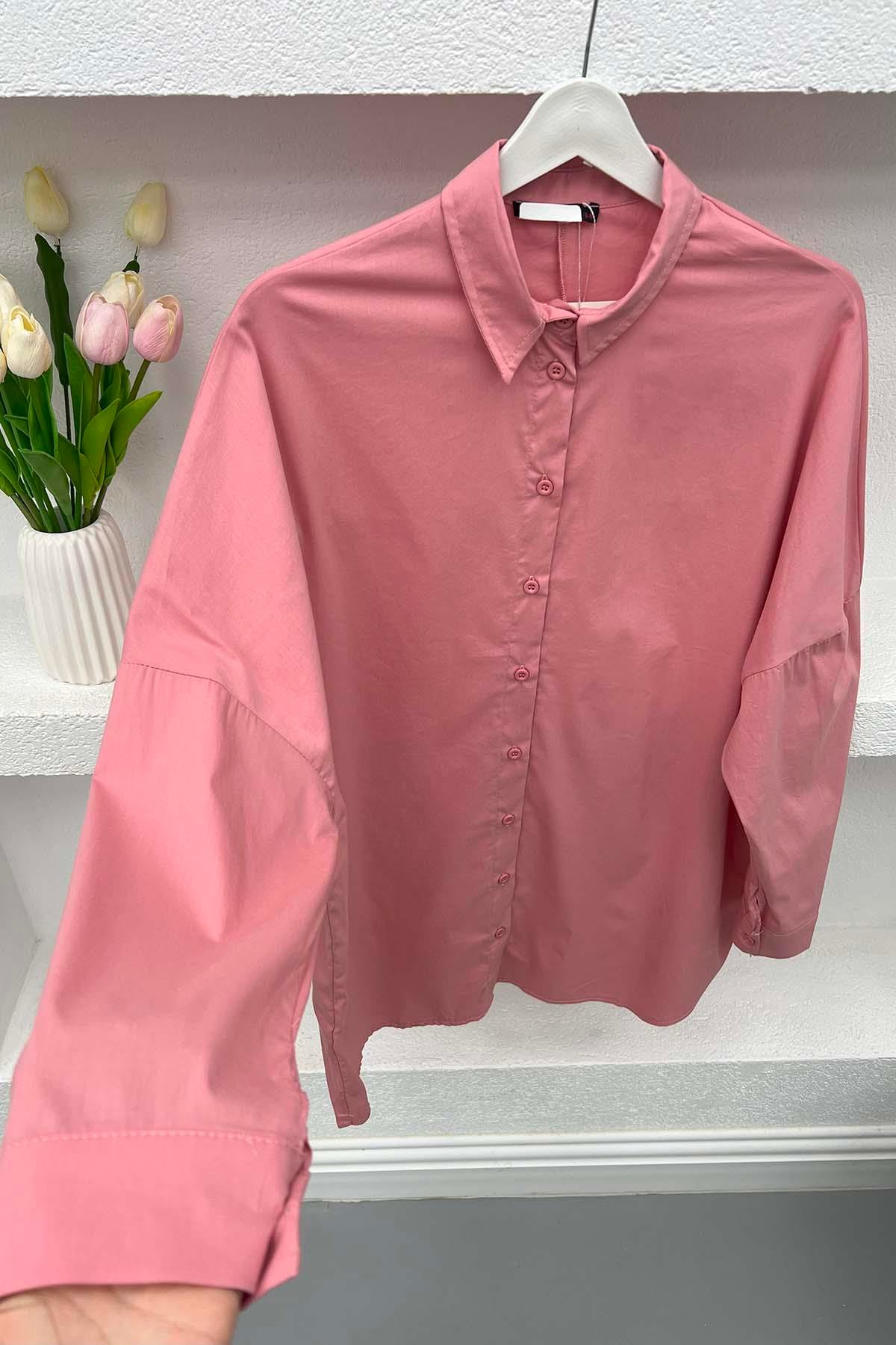Oversize Gömlek Pembe