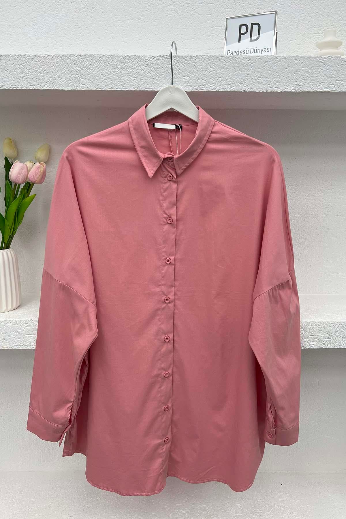 Oversize Gömlek Pembe
