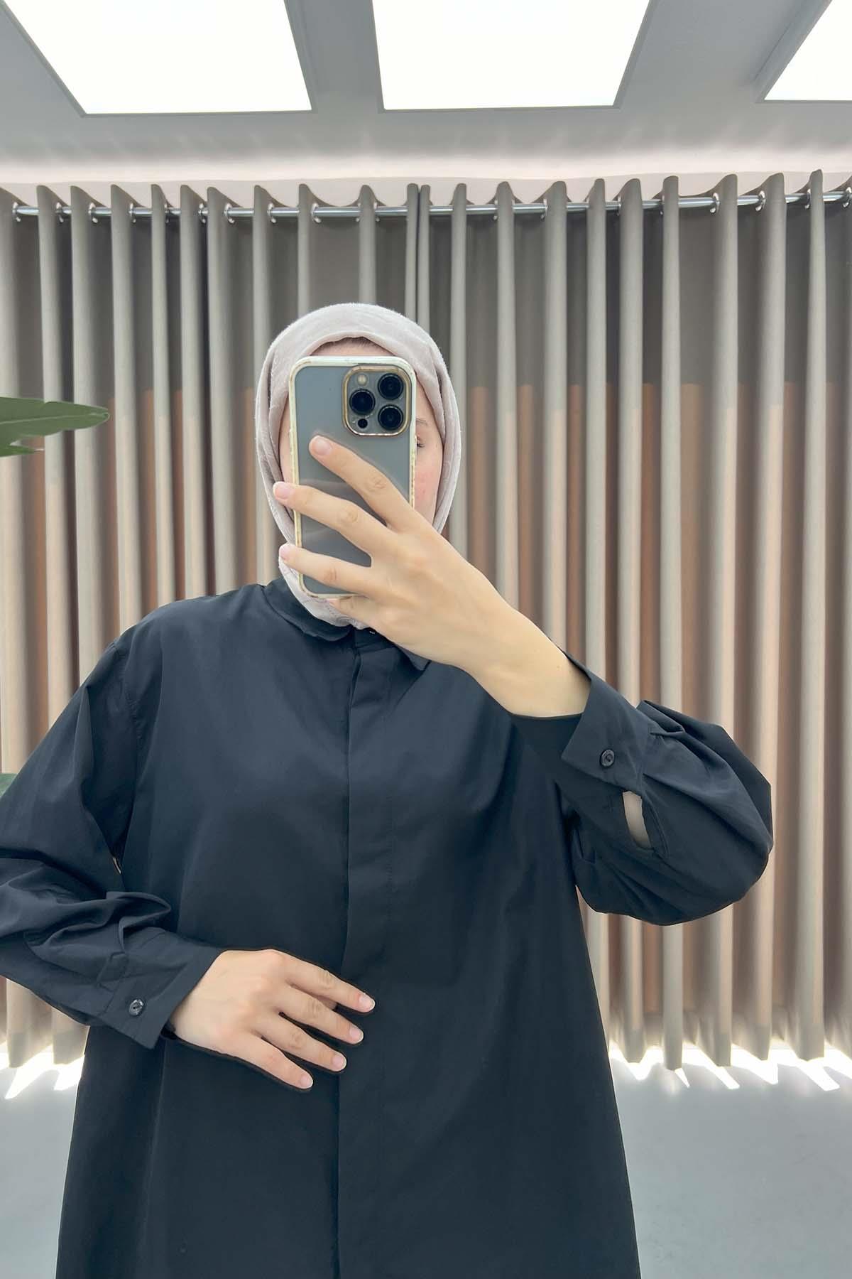 Oversize Gömlek Siyah