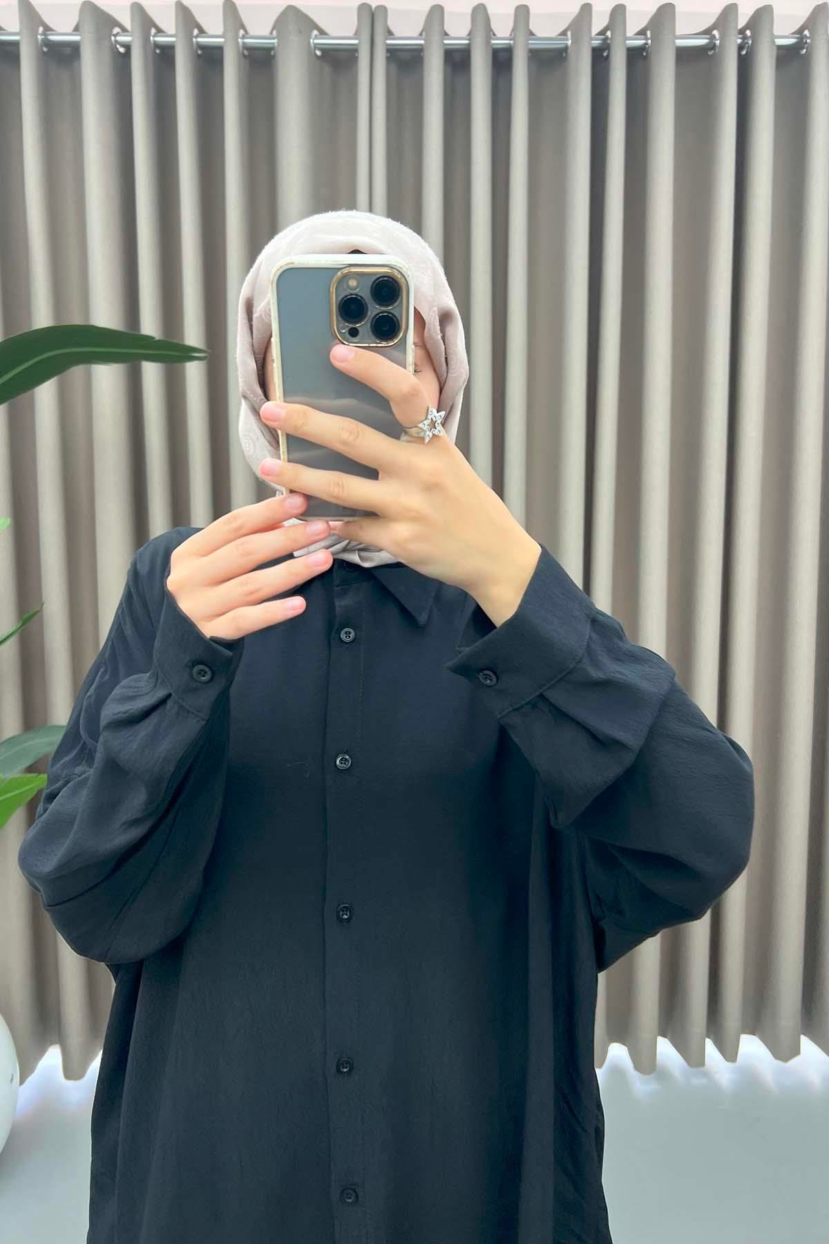 Oversize Gömlek Siyah