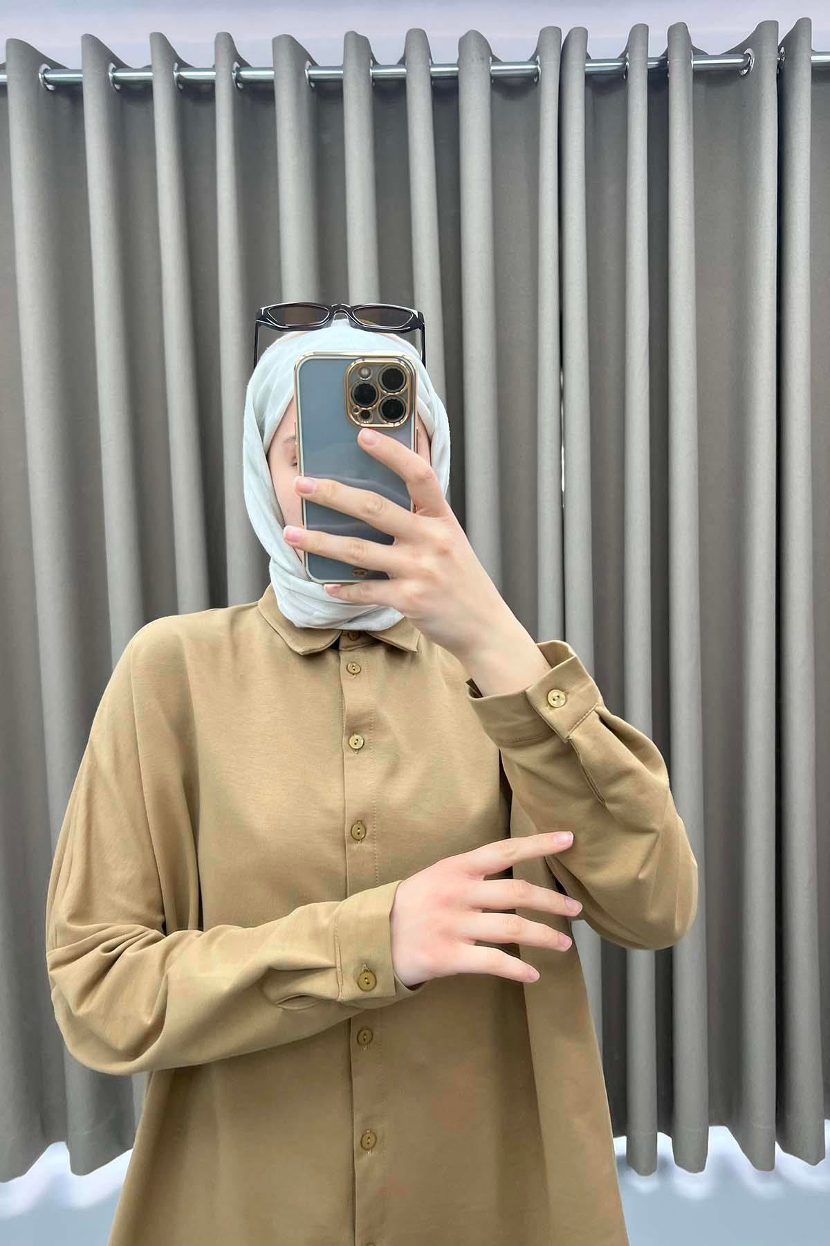 Oversize Gömlek Takım Kahve