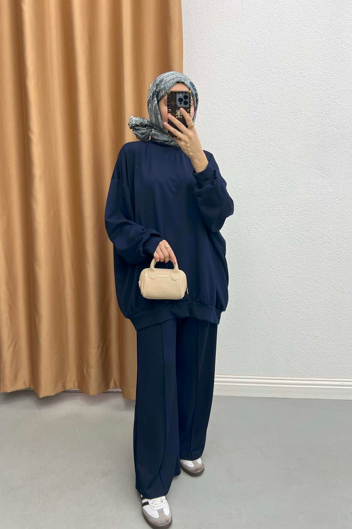 Oversize Penye Takım Lacivert