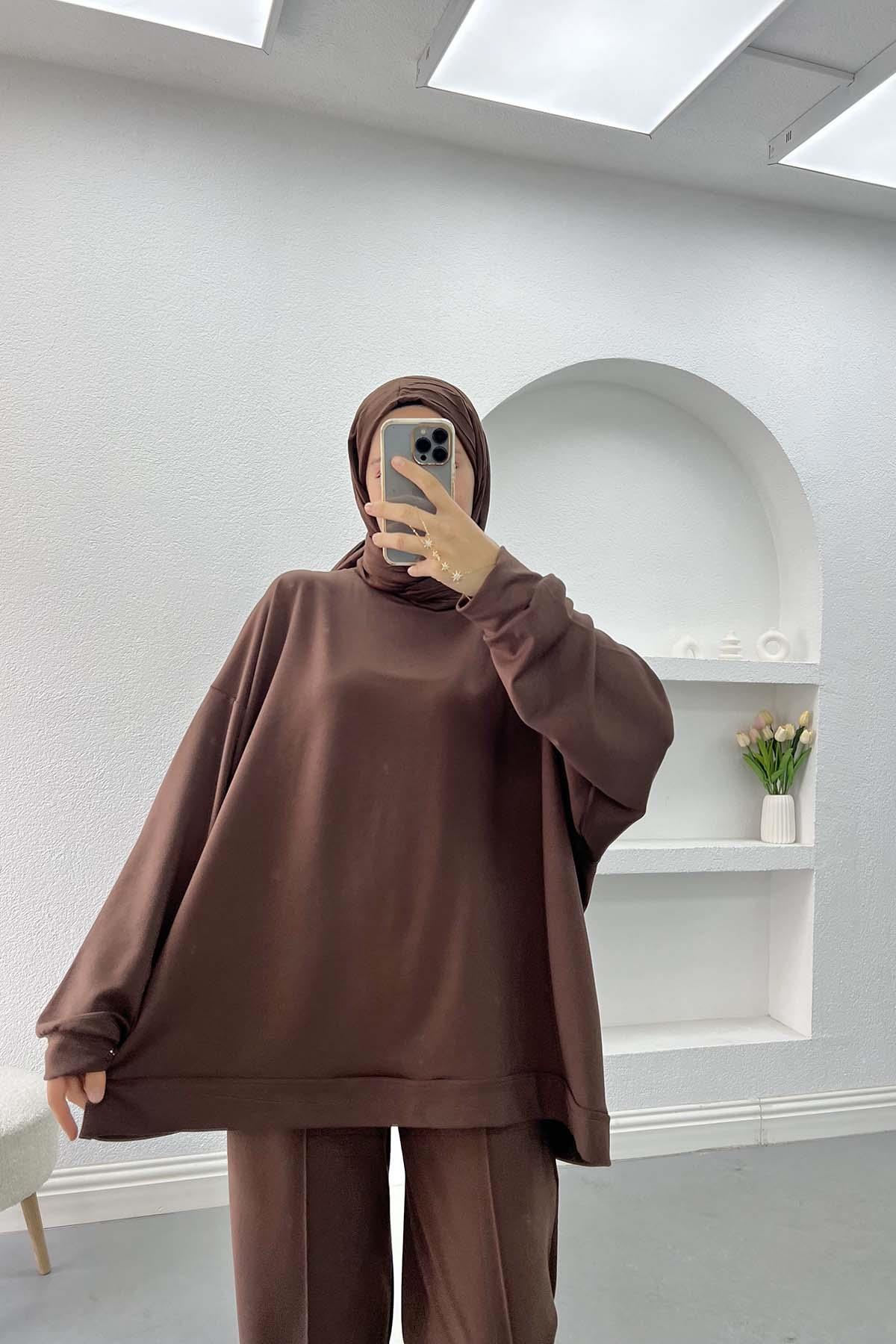 Oversize Takım Kahve