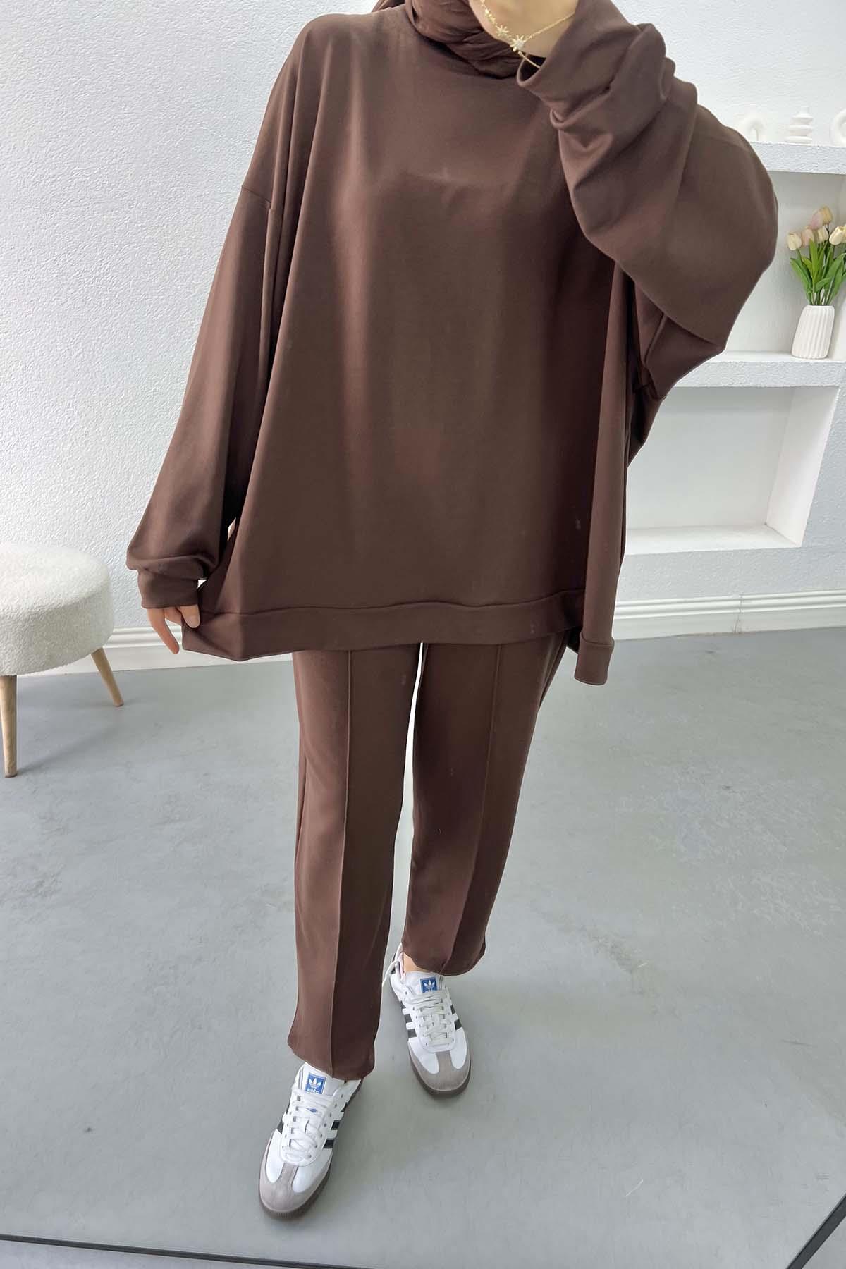Oversize Takım Kahve