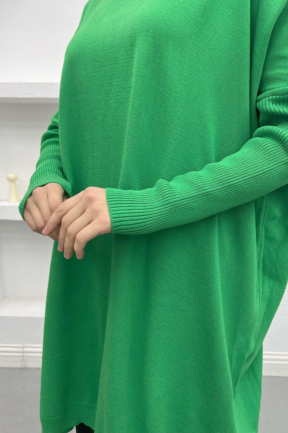 Oversize Triko Tunik Benetton Yeşil