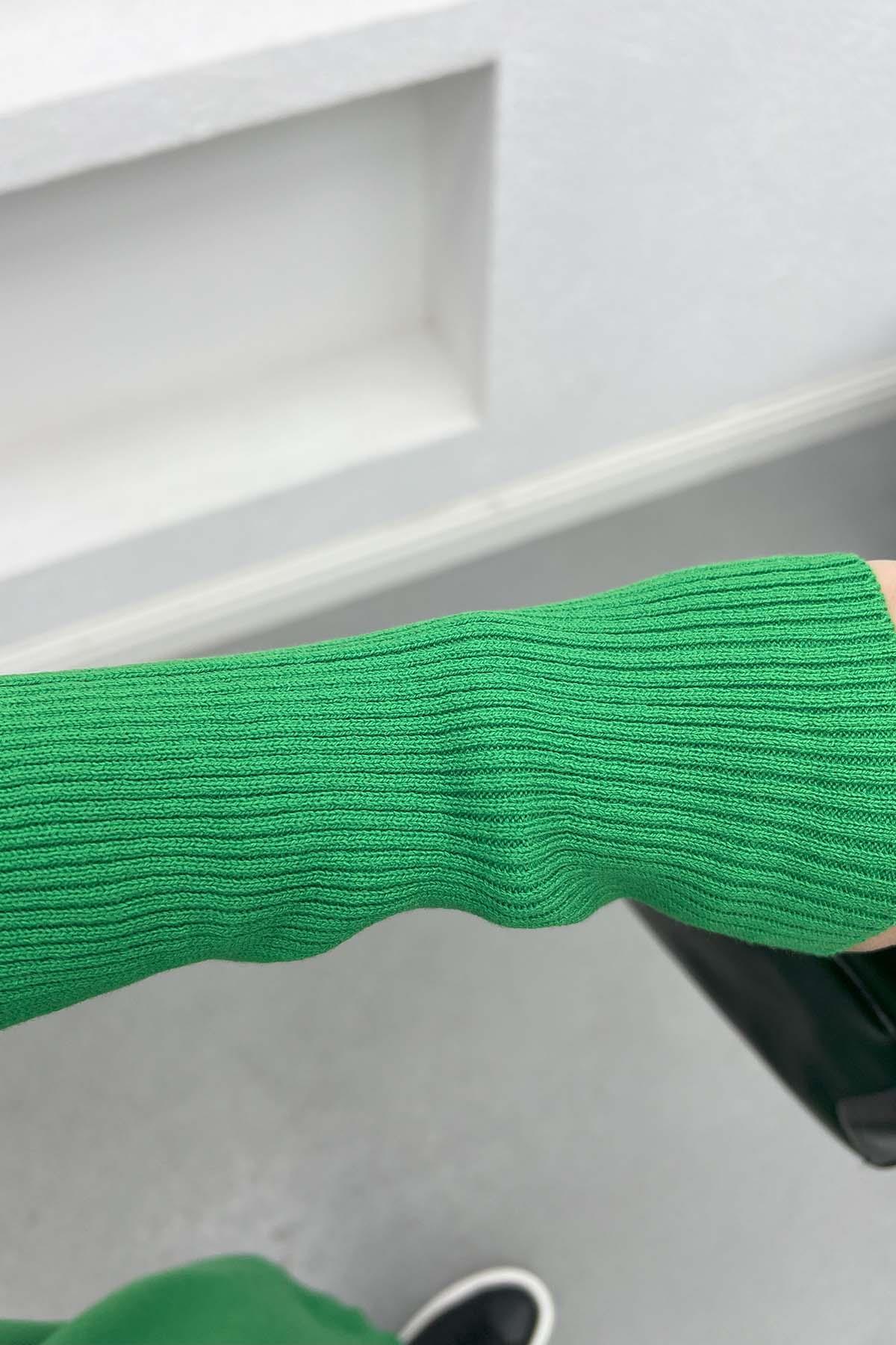Oversize Triko Tunik Benetton Yeşil