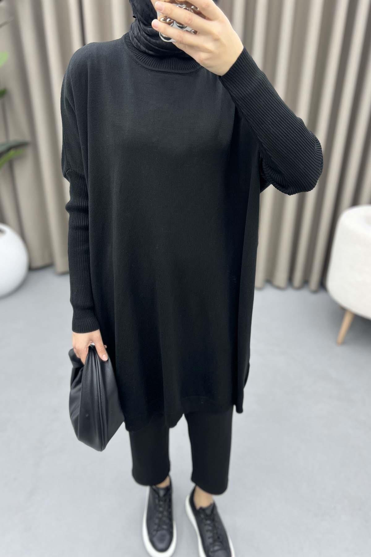 Oversize Triko Tunik Siyah