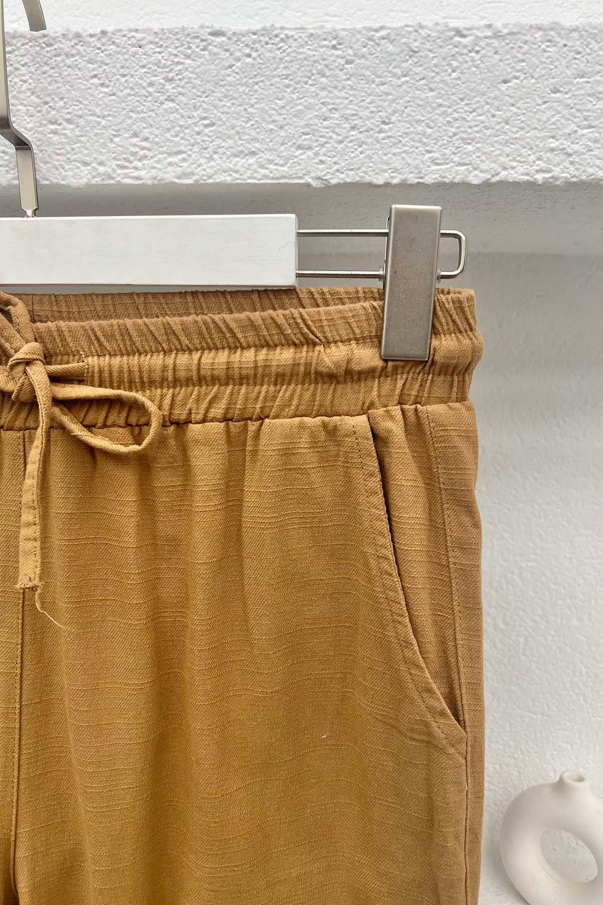 Paça Detaylı Pantolon Kahve