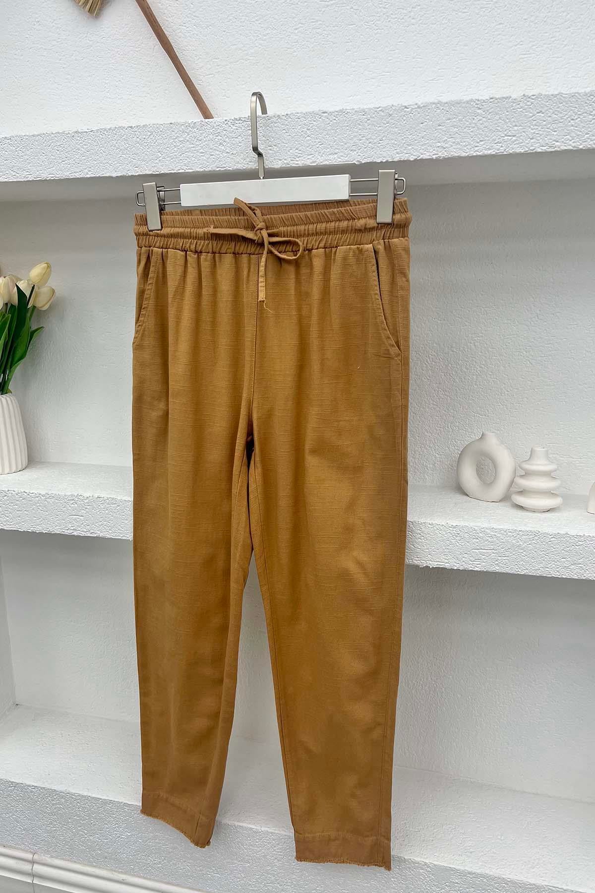 Paça Detaylı Pantolon Kahve