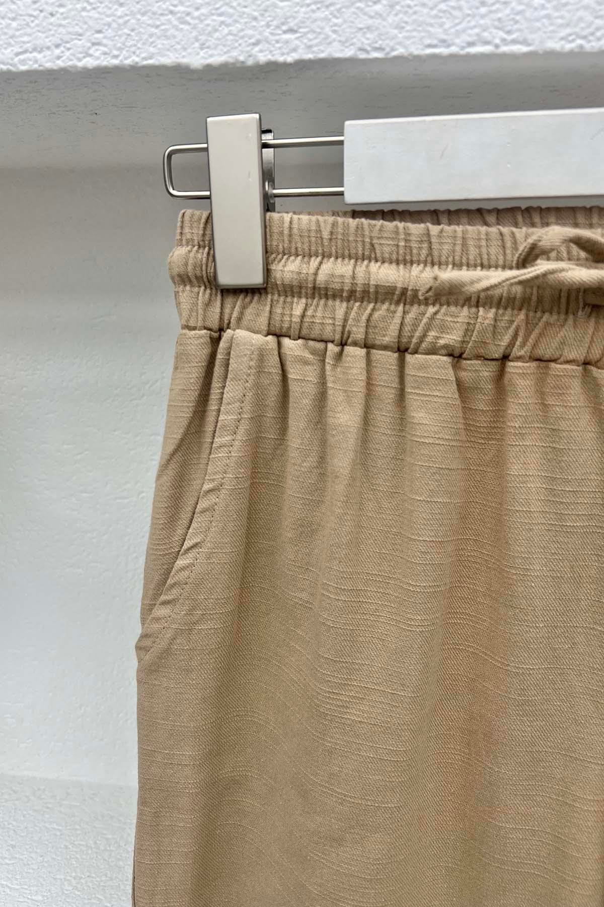 Paça Detaylı Pantolon Sütlü Kahve