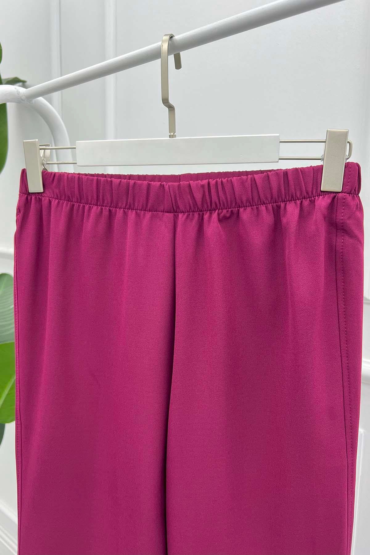 Paça Katlamalı Pantolon Bordo