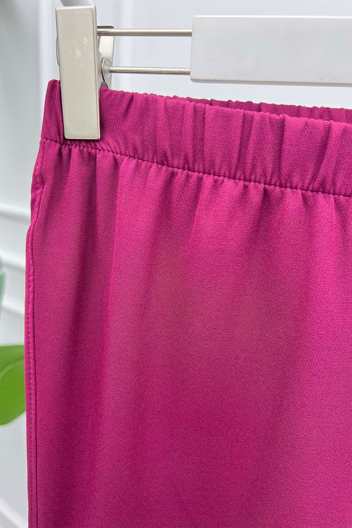 Paça Katlamalı Pantolon Bordo