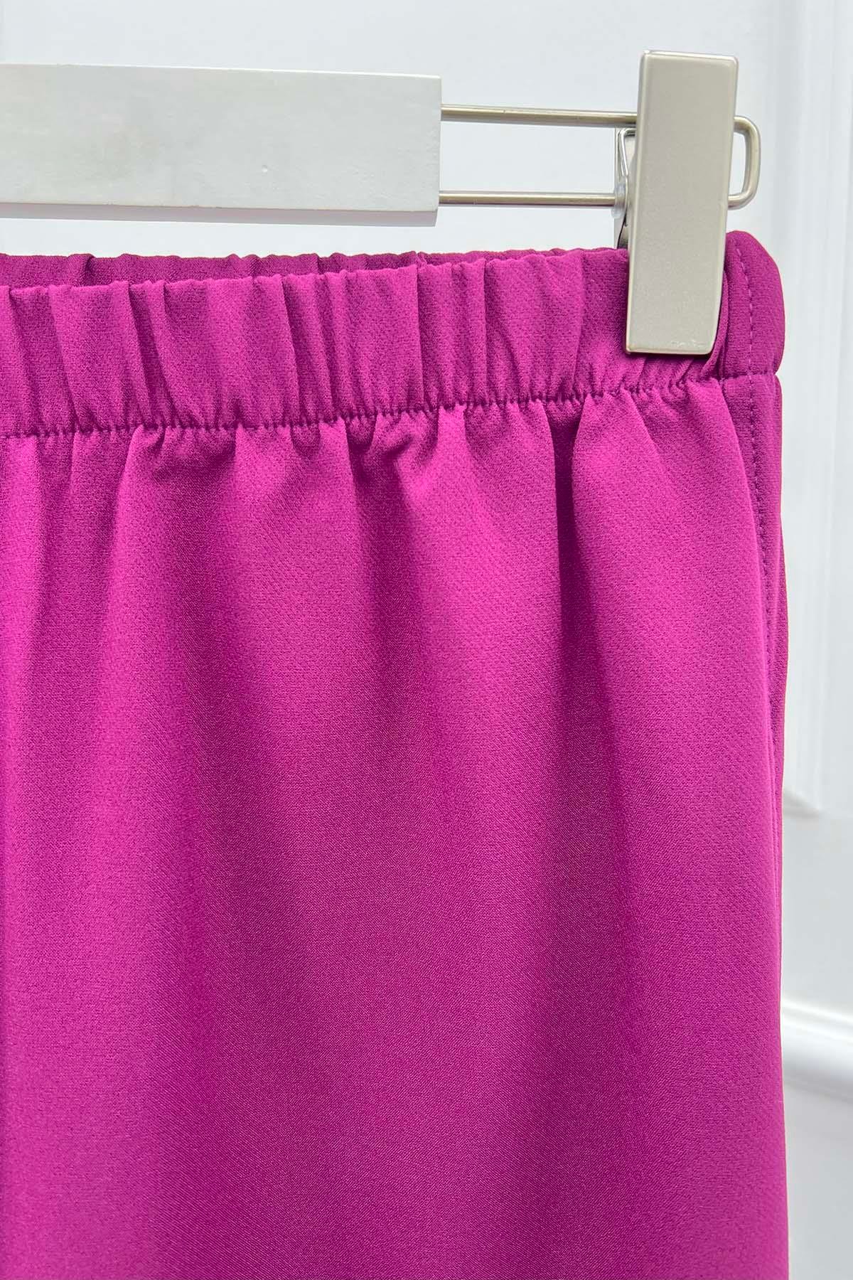 Paça Katlamalı Pantolon Mürdüm