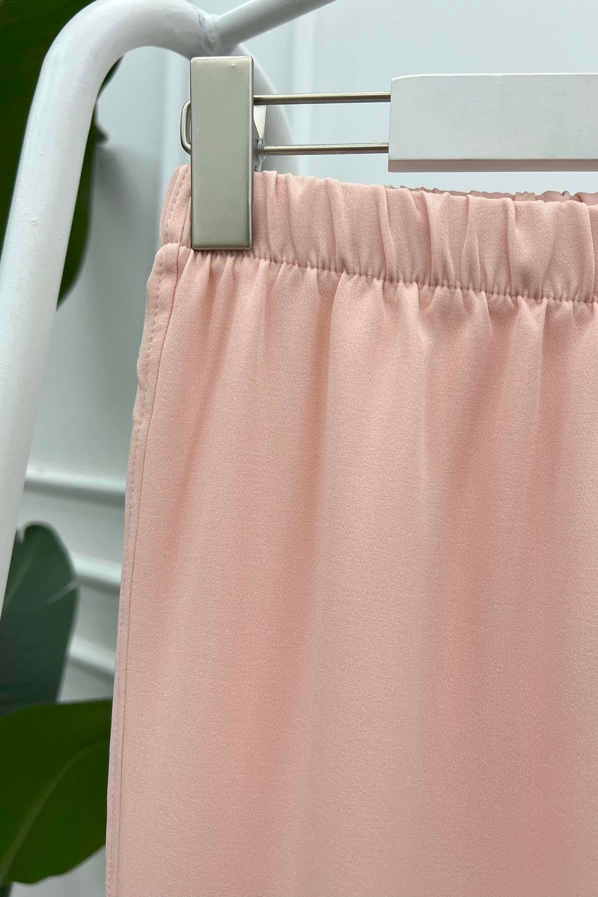Paça Katlamalı Pantolon Pembe