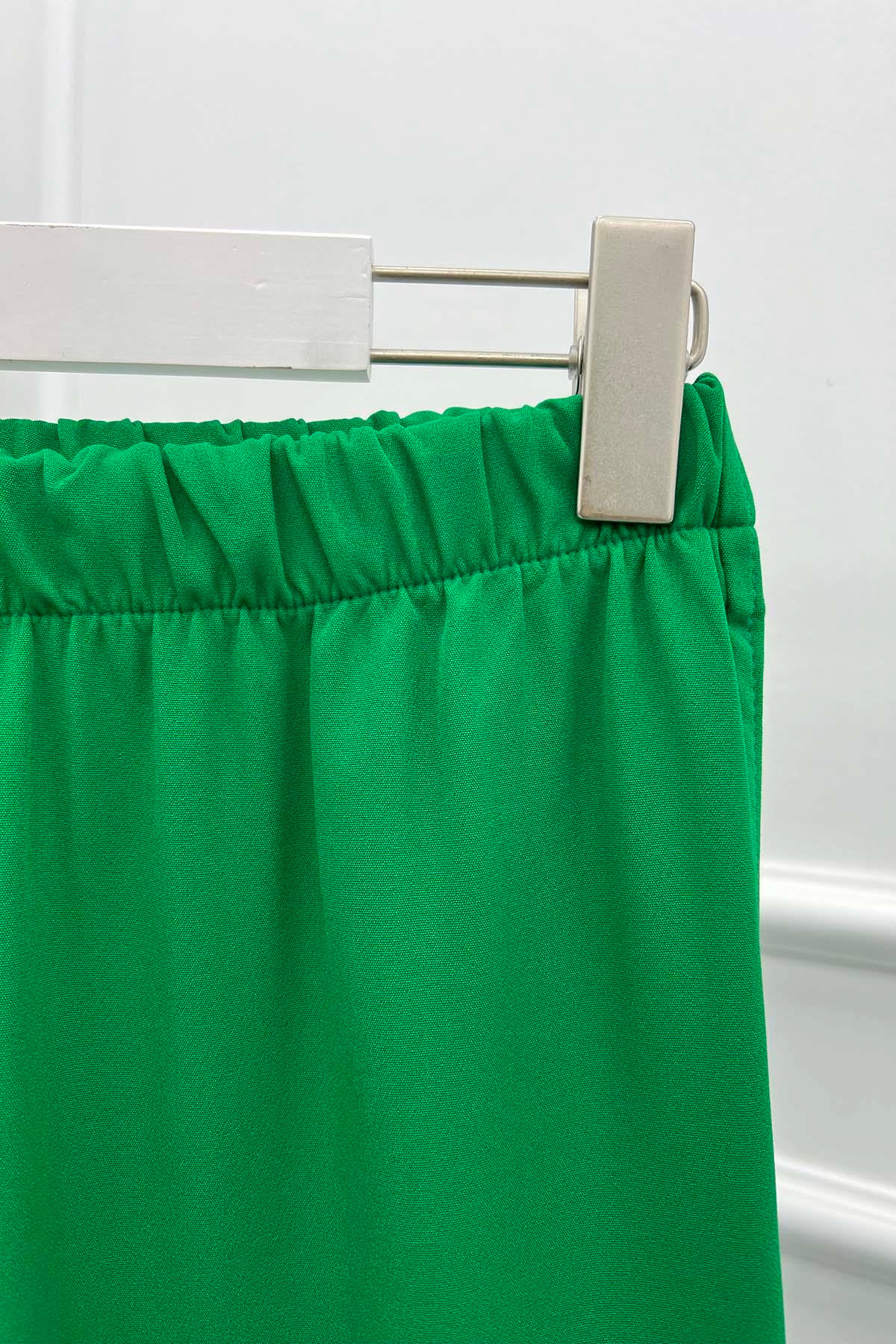 Paça Katlamalı Pantolon Yeşil