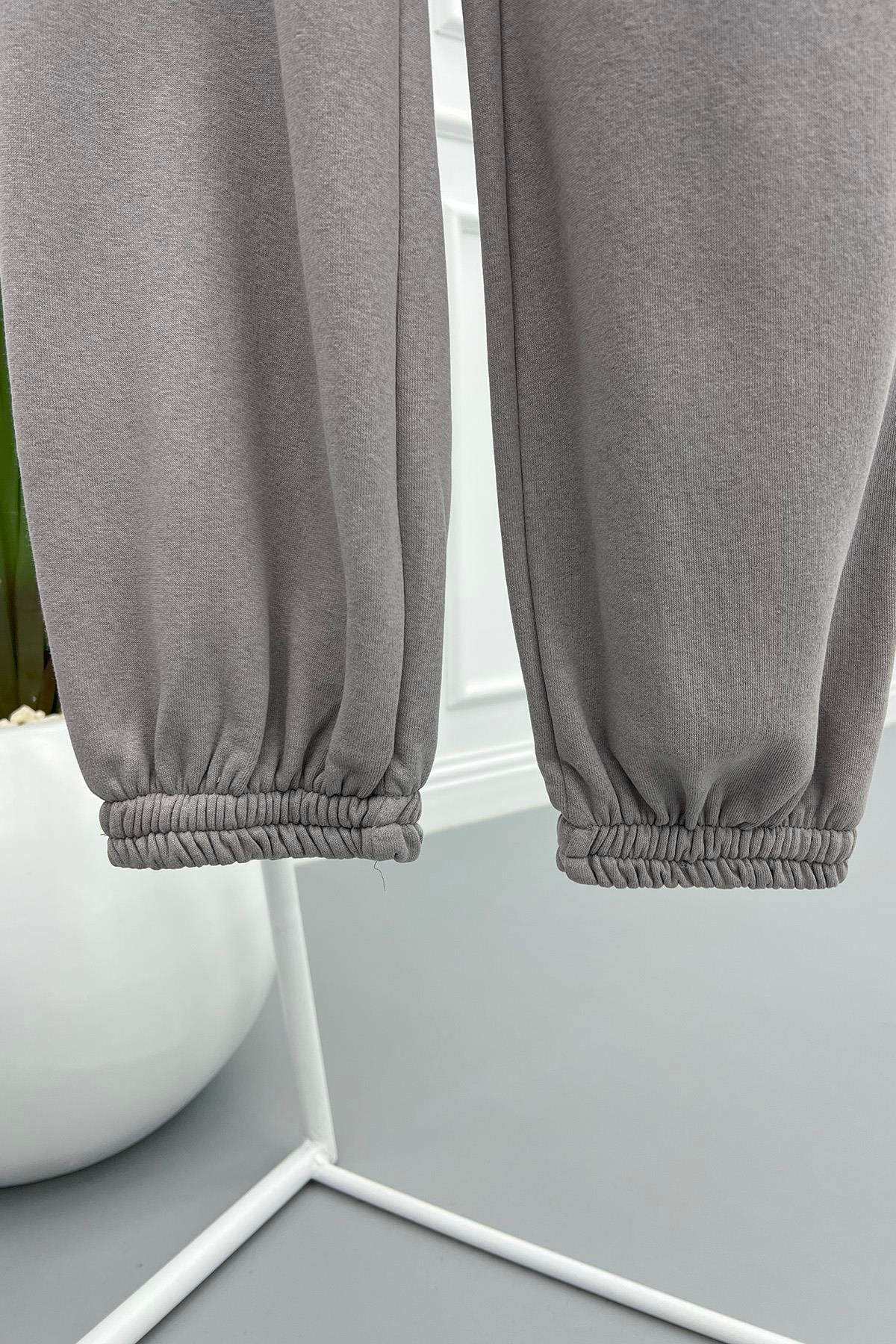 Paça Lastikli Pantolon Gri